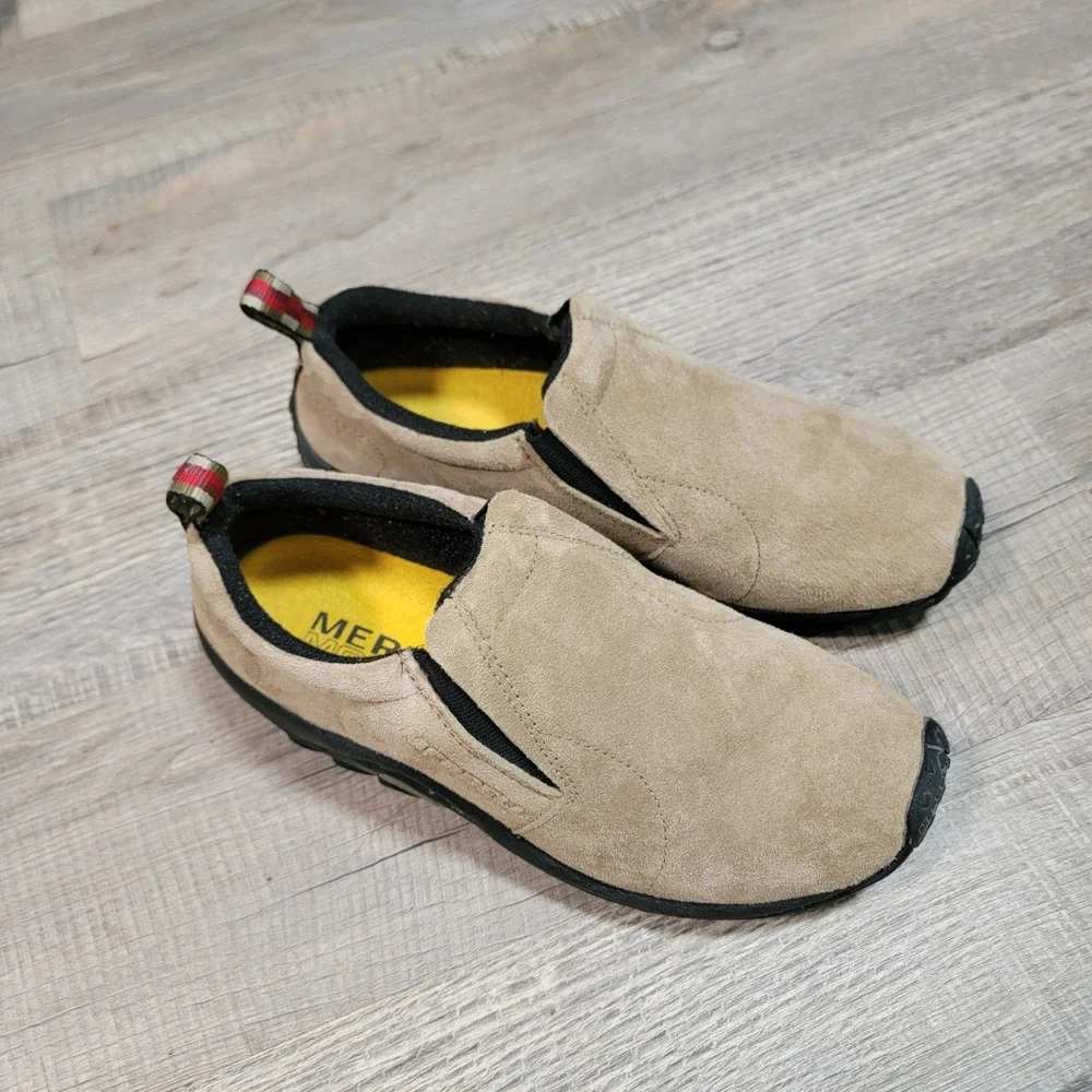 Merrell Jungle Moc Classic Taupe Suede Leather Slip On Shoes Womens 8 Comfort